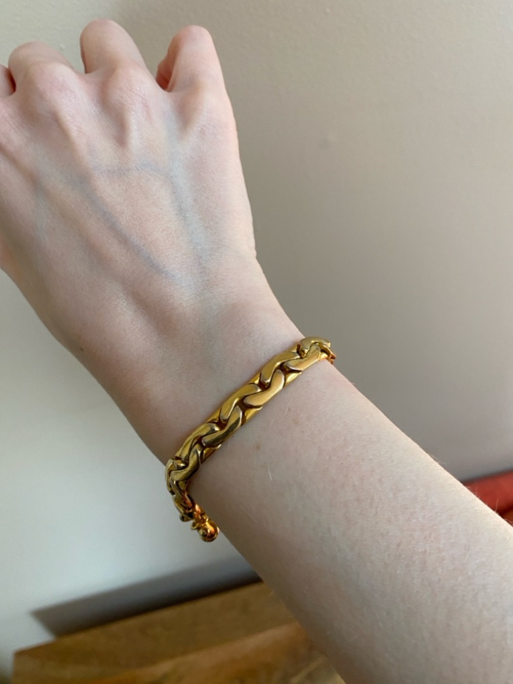 VTG 90s GIVENCHY Gold Chain Link Tennis Bracelet Marked